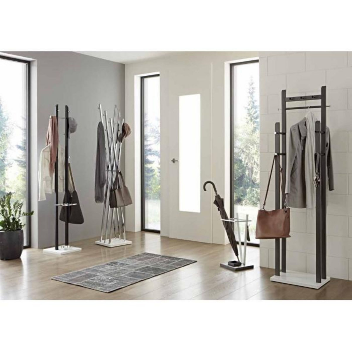 Paris Prix Porte-Manteaux Design  Sacha  186cm Argent