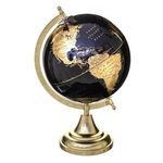 FEERIC LIGHT & CHRISTMAS Globe Terrestre  Grand Hôtel  33cm Noir & Or