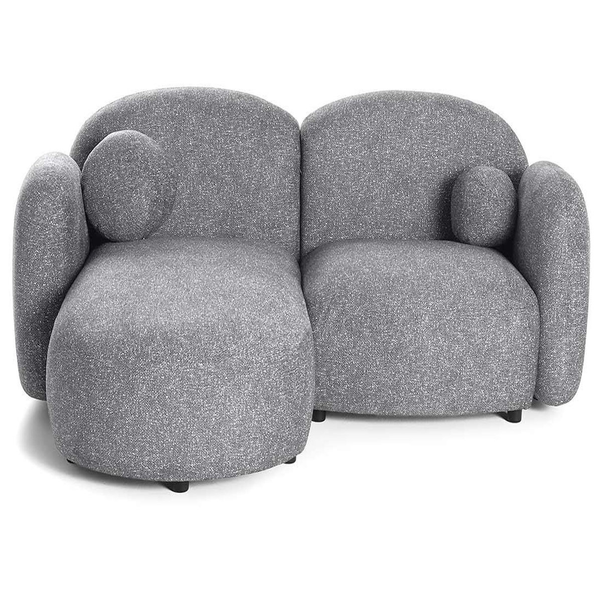 LISA DESIGN Velris - canapé d'angle gauche 3 places en tissu moucheté