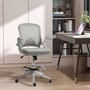 HOMCOM Fauteuil de bureau chaise de bureau assise haute réglable dim. 64L x 60l x 106-126H cm pivotant 360° maille respirante gris