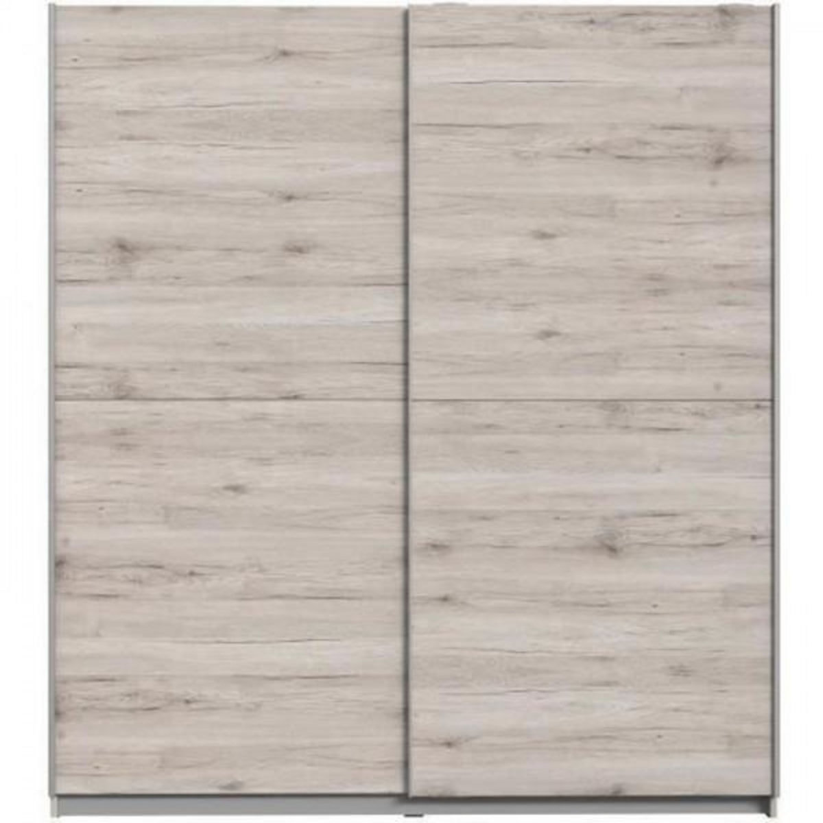 MARKET24 Armoire 2 portes coulissantes - Panneaux de particules - Décor chene cendré clair - L 170,3 x P 61,2 x H 190,5 cm - ULOS