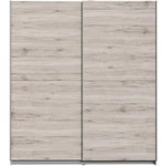 MARKET24 Armoire 2 portes coulissantes - Panneaux de particules - Décor chene cendré clair - L 170,3 x P 61,2 x H 190,5 cm - ULOS
