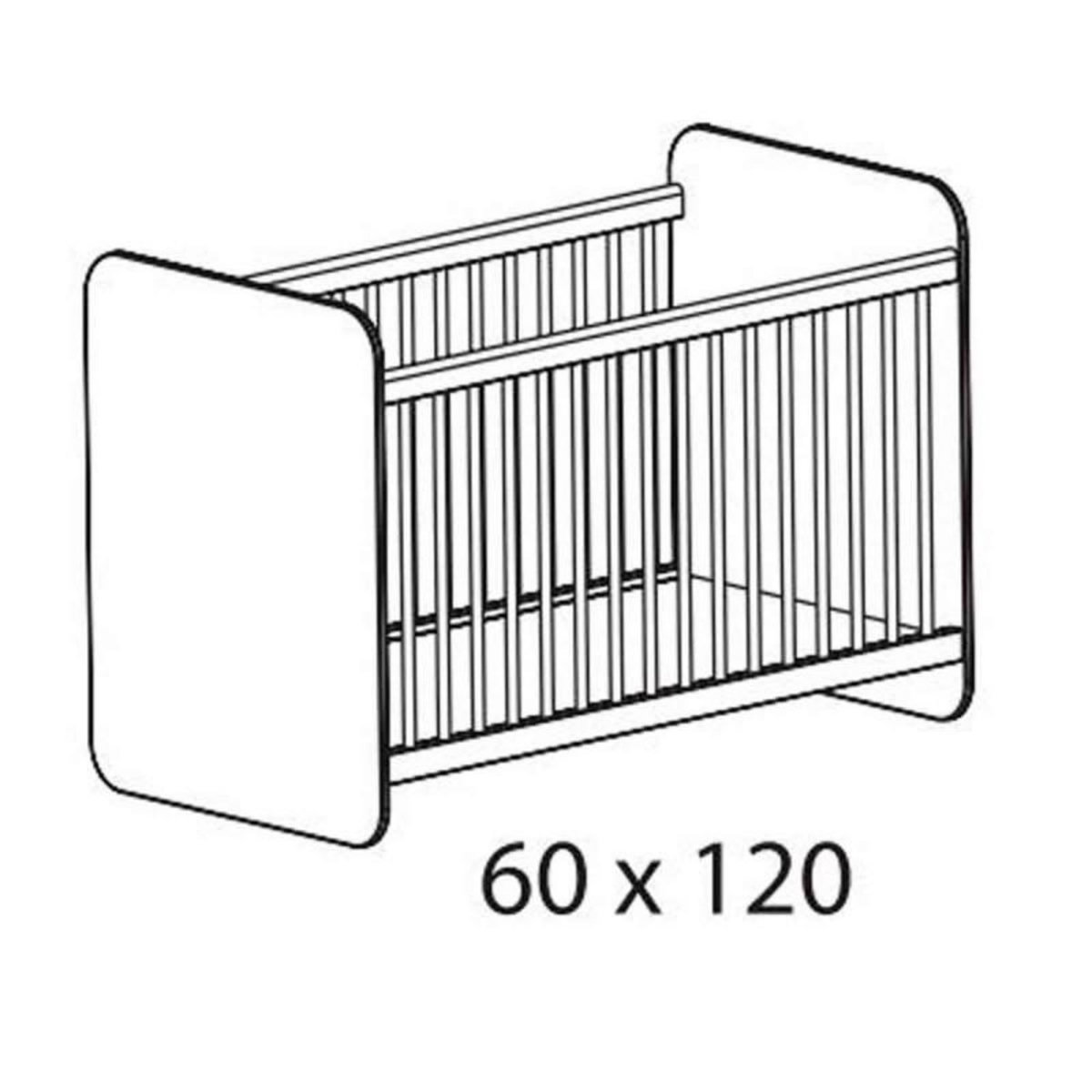 Paris Prix Lit Bébé  Pitt   60x120cm Blanc & Gris