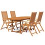Voir la diapositive 2 : VIDAXL Ensemble a manger de jardin 5 pcs Bois d'acacia massif