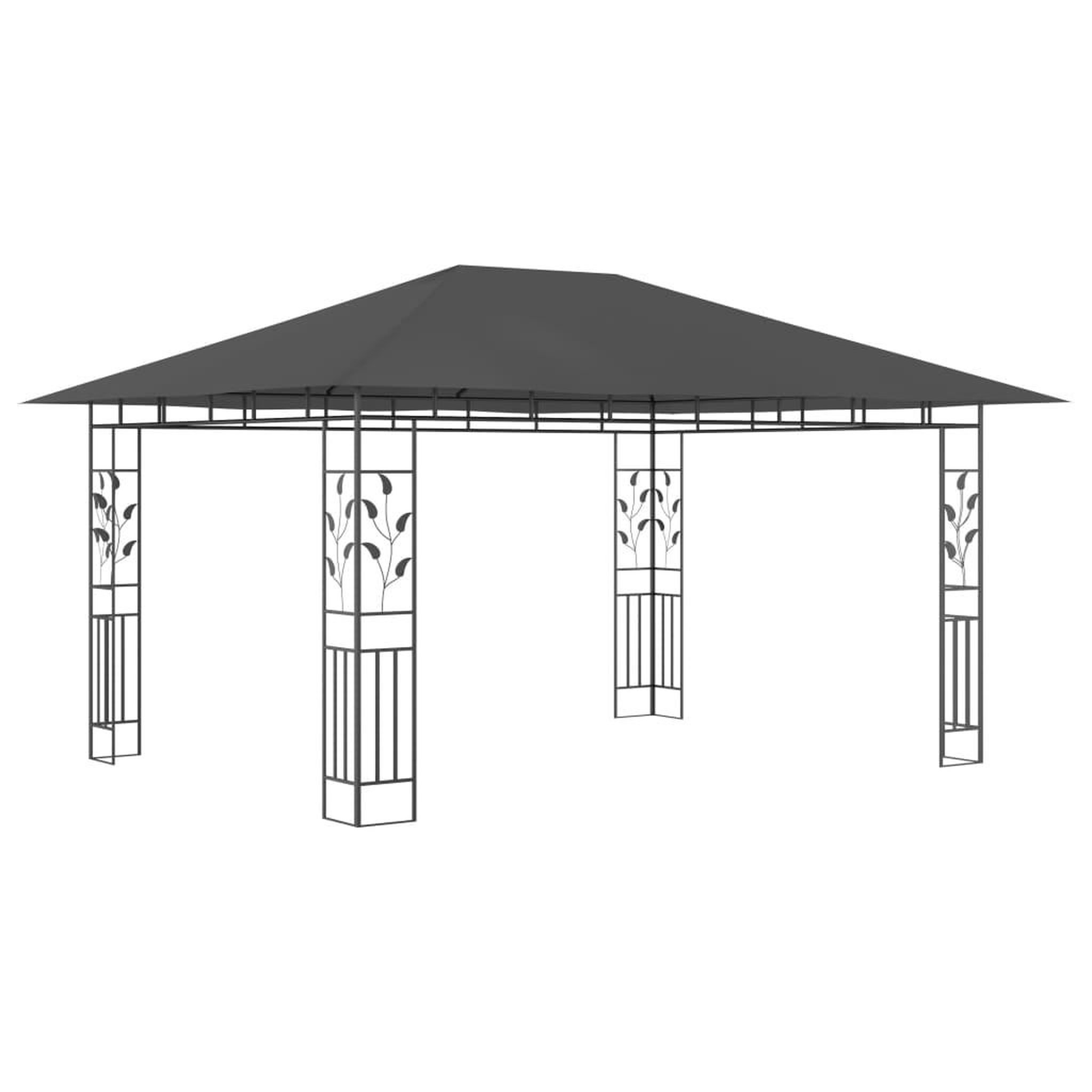 Voir la diapositive 5 : VIDAXL Tonnelle avec moustiquaire et lumieres led 4x3x2,73m anthracite