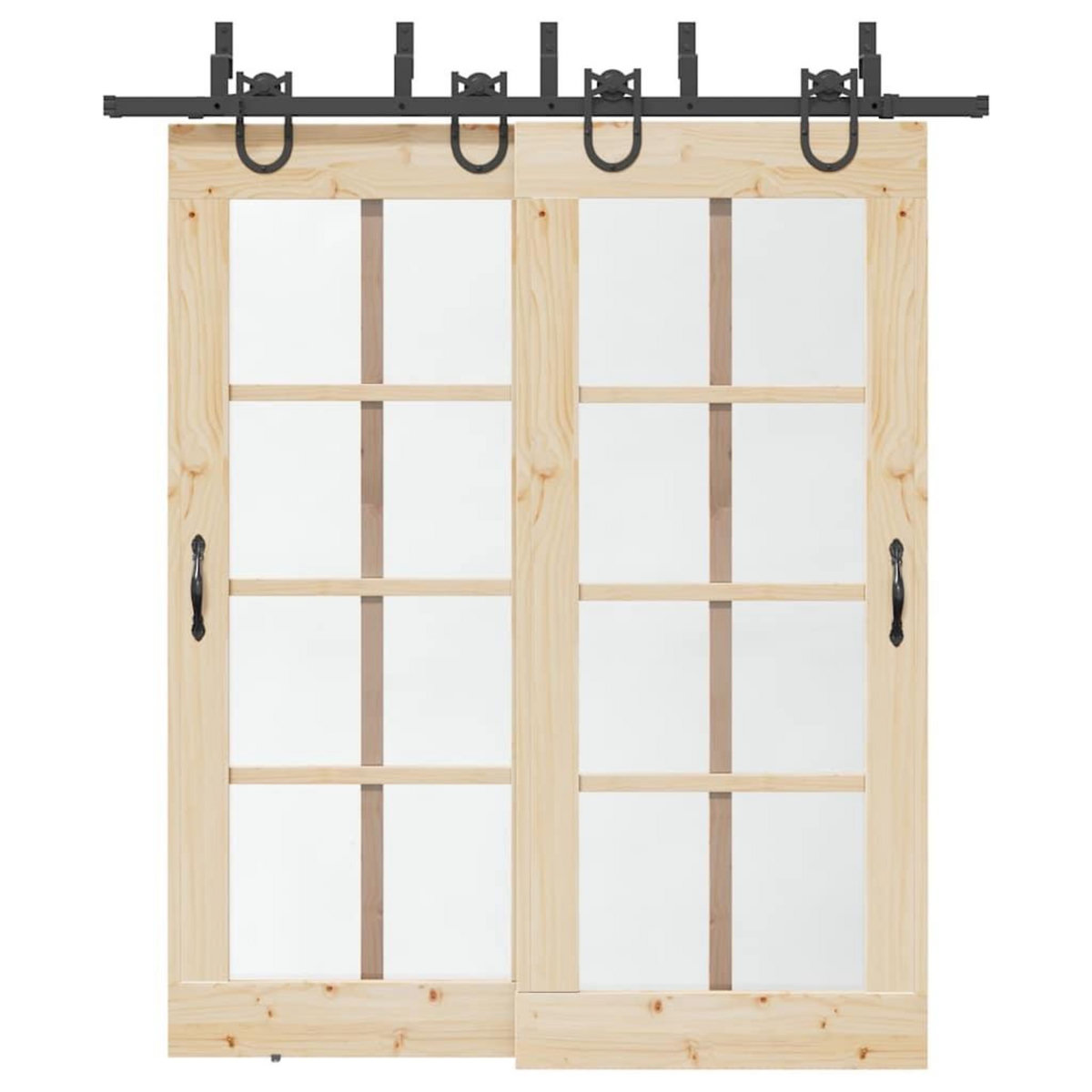 VIDAXL Kit de quincaillerie de porte coulissante 200 cm Acier Noir
