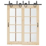 VIDAXL Kit de quincaillerie de porte coulissante 200 cm Acier Noir