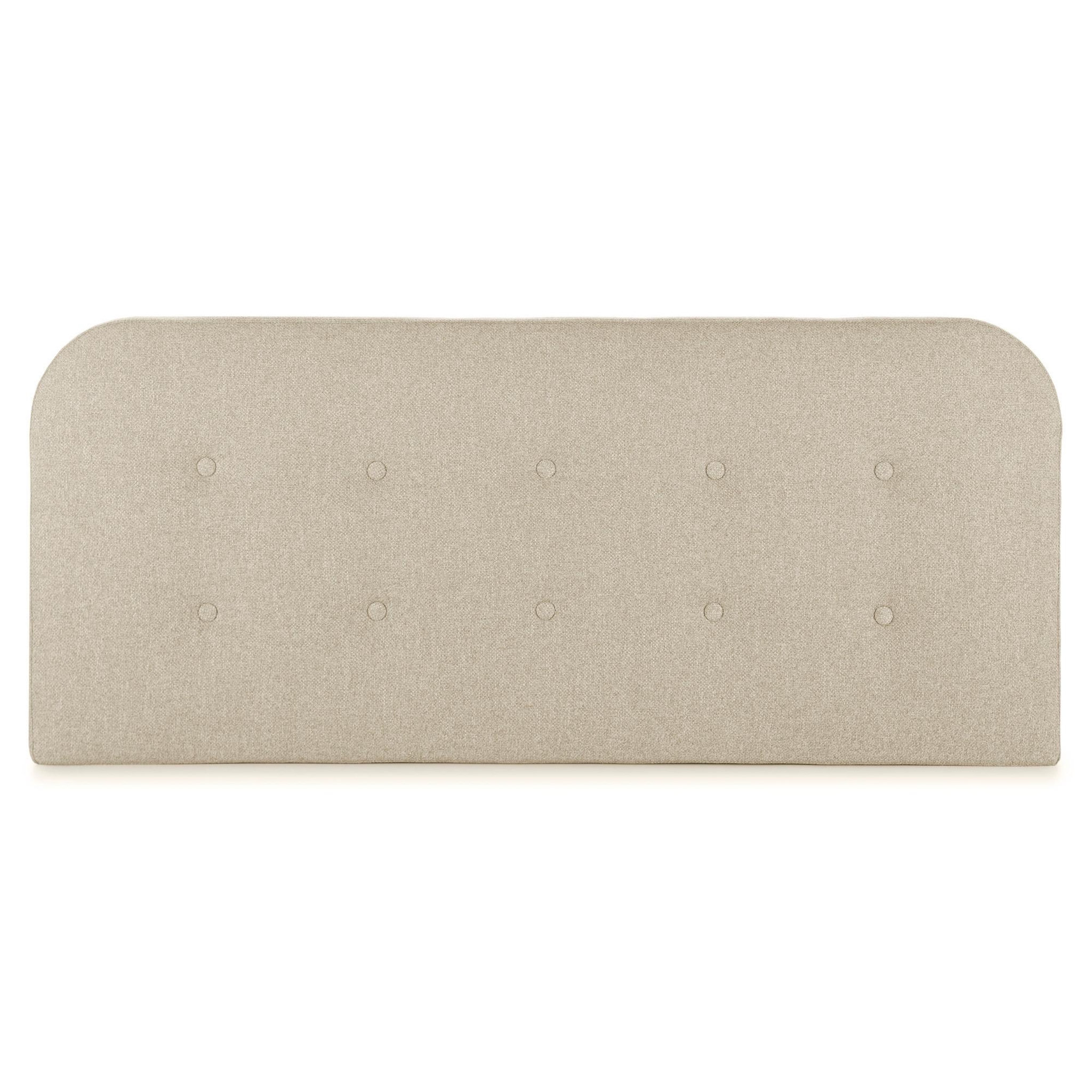 Voir la diapositive 2 : MARCKONFORT Tête de lit tapissée Saona 140x60 cm Couleur Beige, 8 cm d'épaisseur