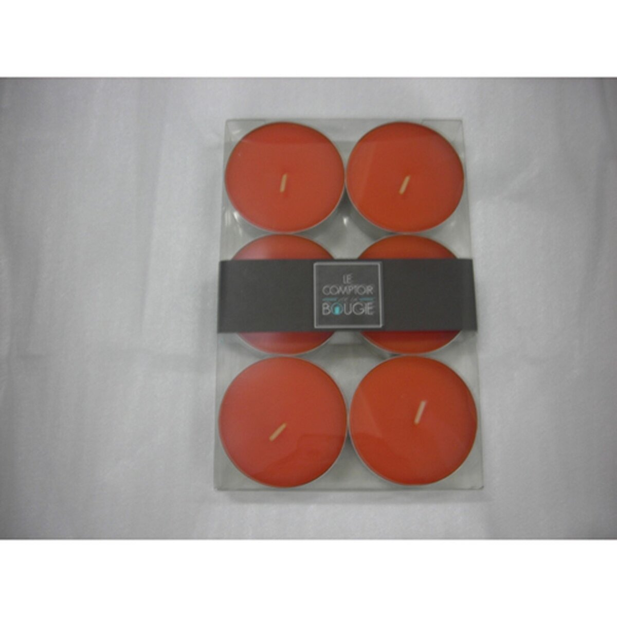 Comptoir des bougies Lot de 6 bougies colorées - Diam. 5,9 cm - Orange