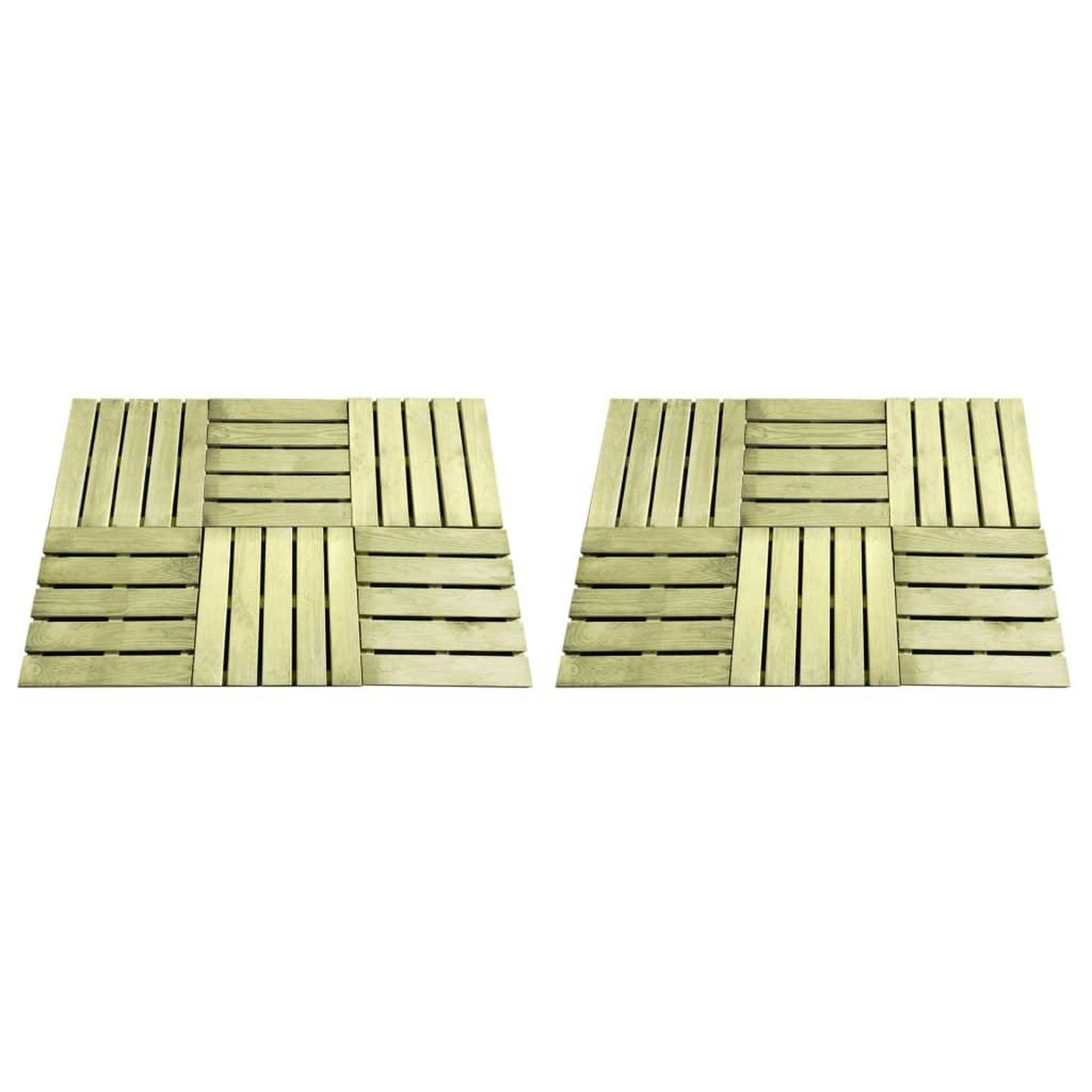 Voir la diapositive 1 : VIDAXL Dalles de terrasse 12 pcs 50x50 cm Bois Vert