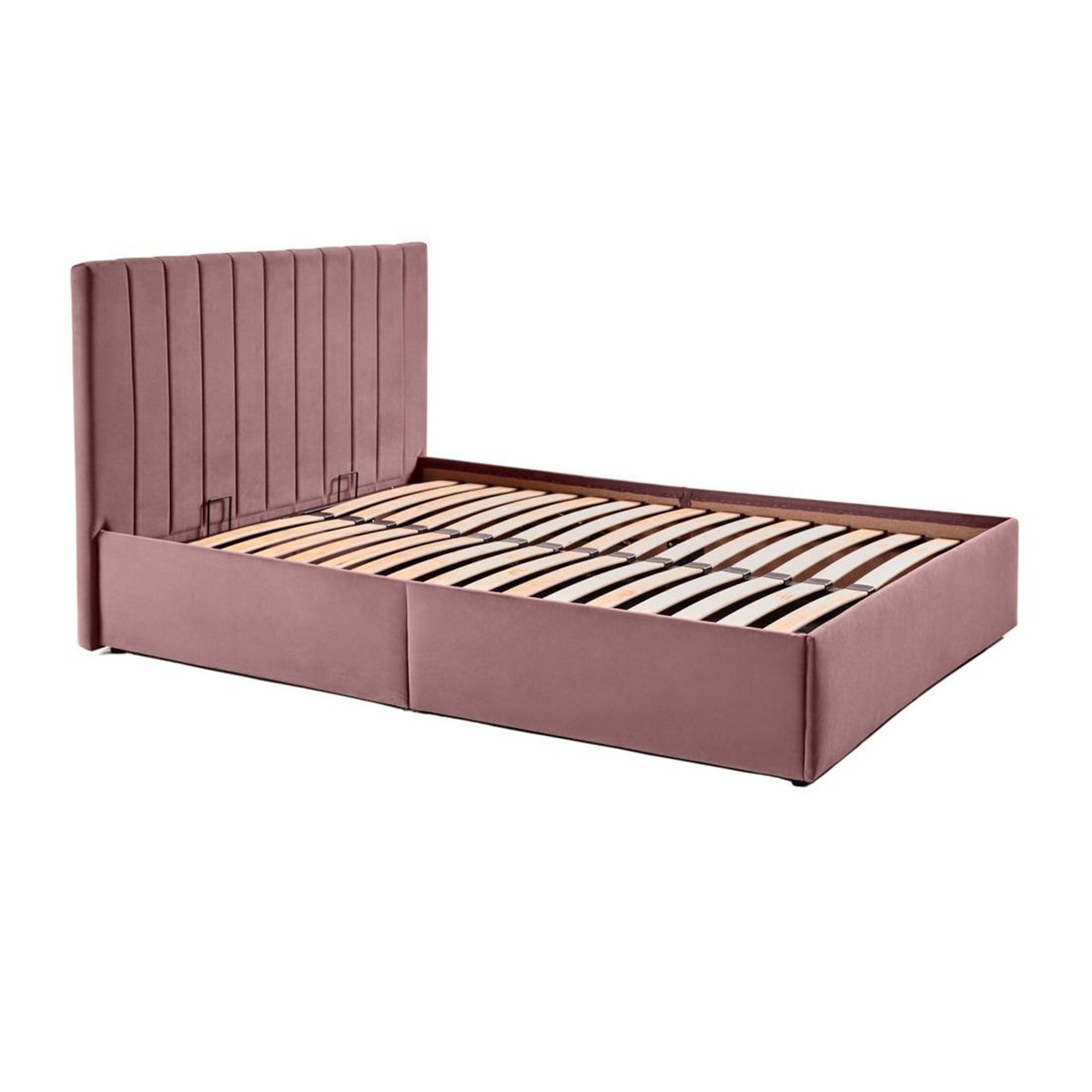 BEST MOBILIER Klimt - lit coffre - 160x200 - en velours - sommier inclus