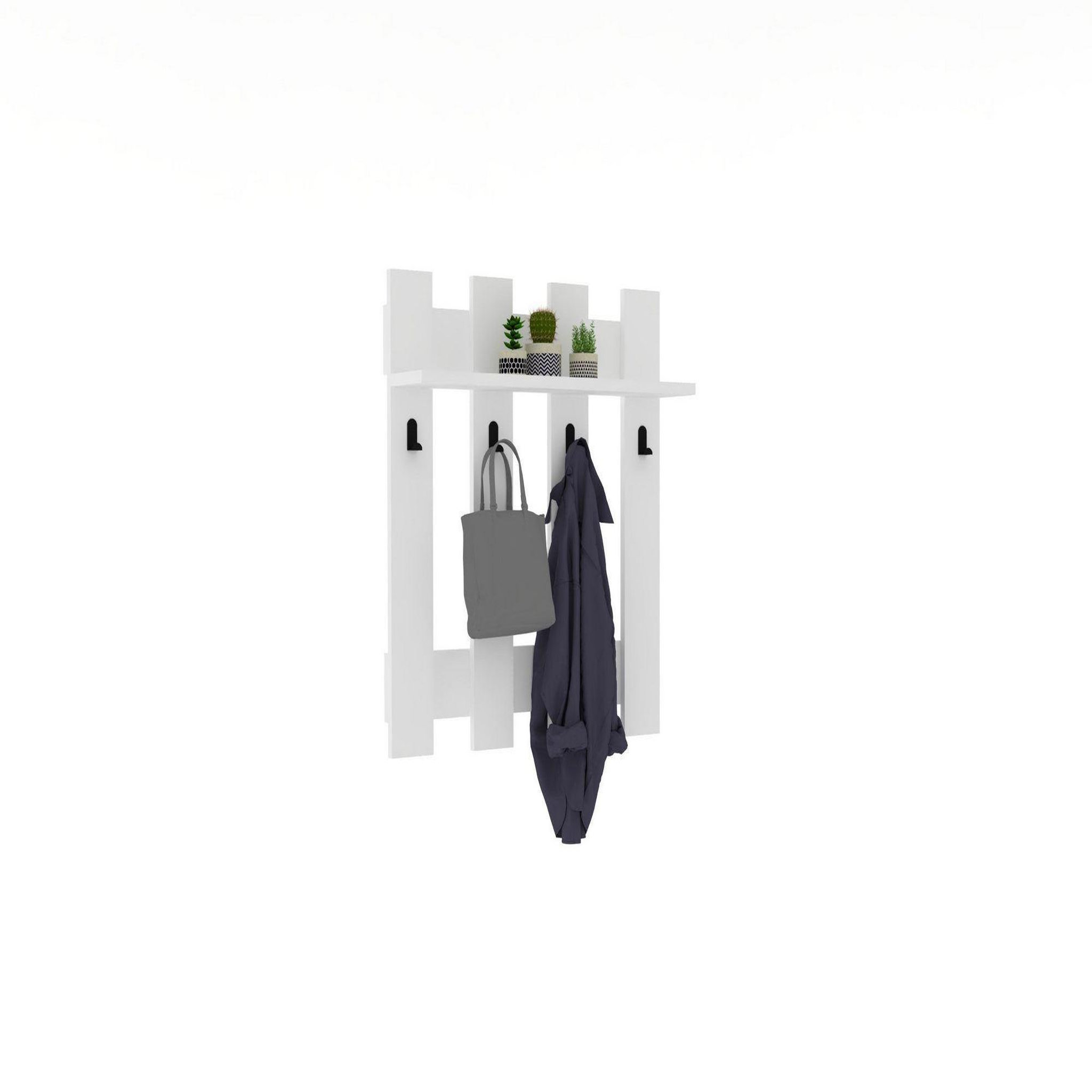 Habitat et Jardin Porte-manteau mural en bois  carina  - 70 x 14 x 70 cm - blanc