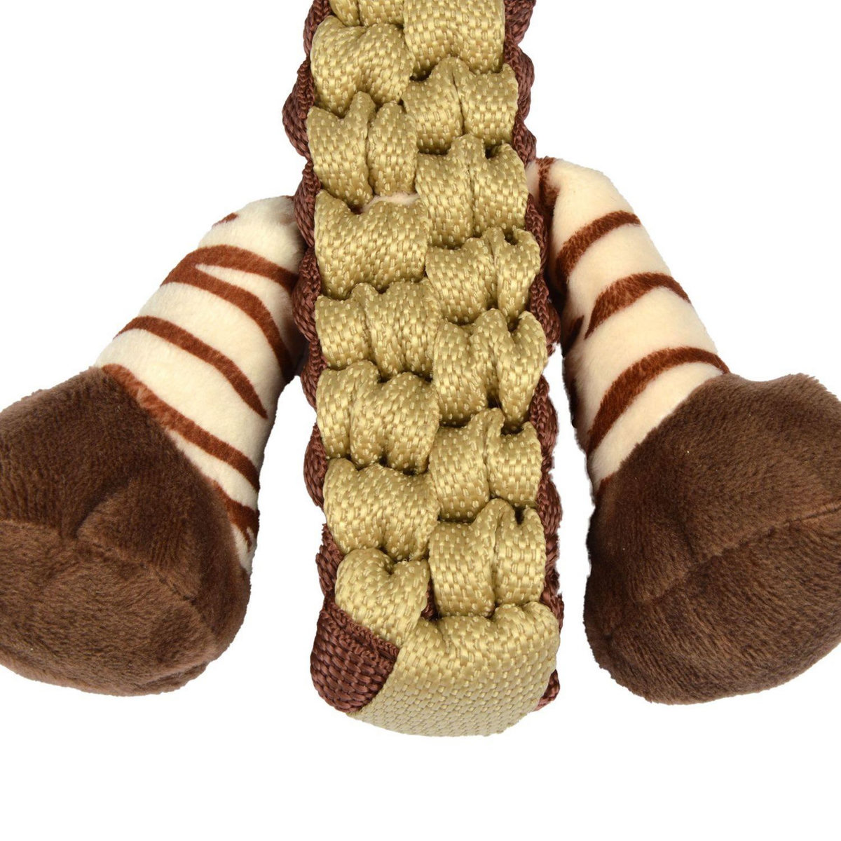 LOVE STORY Peluche tigre avec corde pour chien - Marron