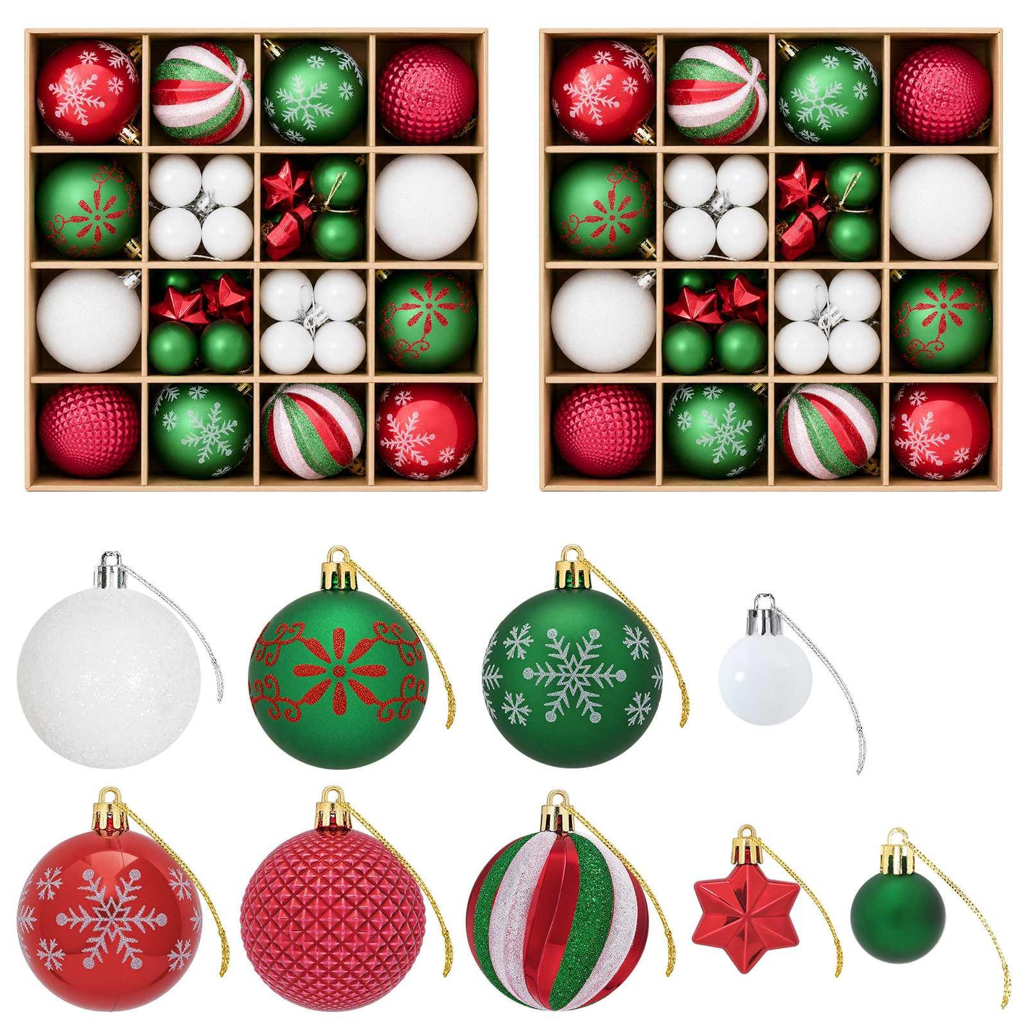 VIDAXL Ensemble de boules de Noël 88 pc Rouge, vert et blanc