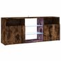 Voir la diapositive 2 : VIDAXL Meuble TV avec lumieres LED Chene fume 120x30x50 cm