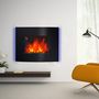 Voir la diapositive 2 : HOMCOM Cheminée électrique murale éclairages latéraux LED design avant-gardiste affichage LED avec télécommande et minuterie 900/1800 W luminosité réglable noir