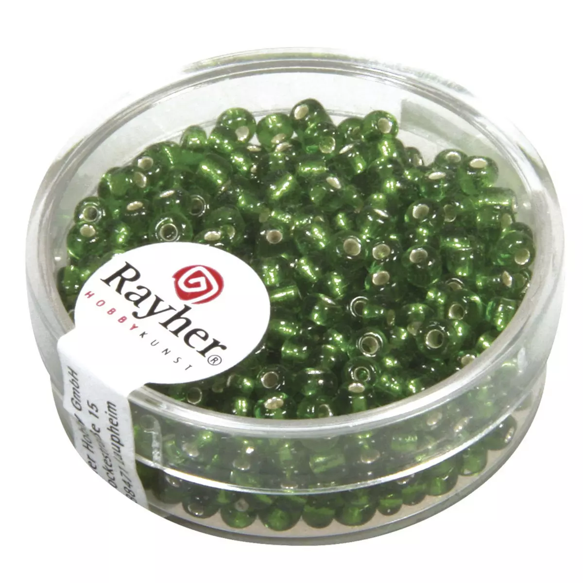 Rayher Perle rocaille garniture argentée Vert Ø 2,6 mm 16 g