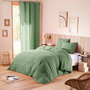 Voir la diapositive 1 : COTON PUR Parure de draps 4 pièces  Noah  Gaze de Coton pour lit 2 Places 160 cm