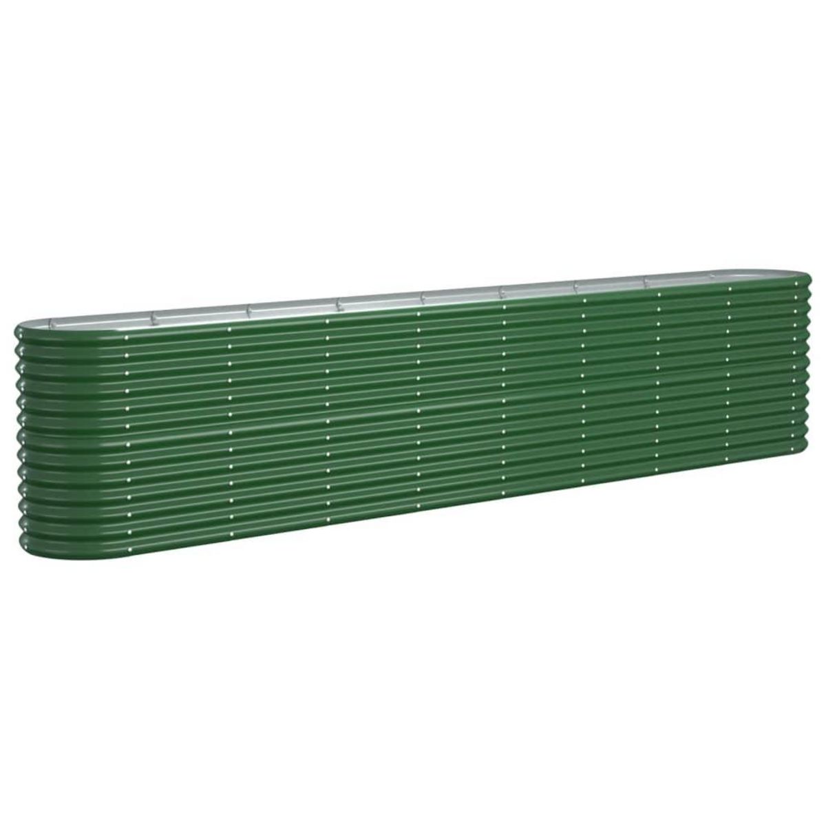 VIDAXL Lit sureleve de jardin Acier enduit de poudre 332x40x68 cm Vert
