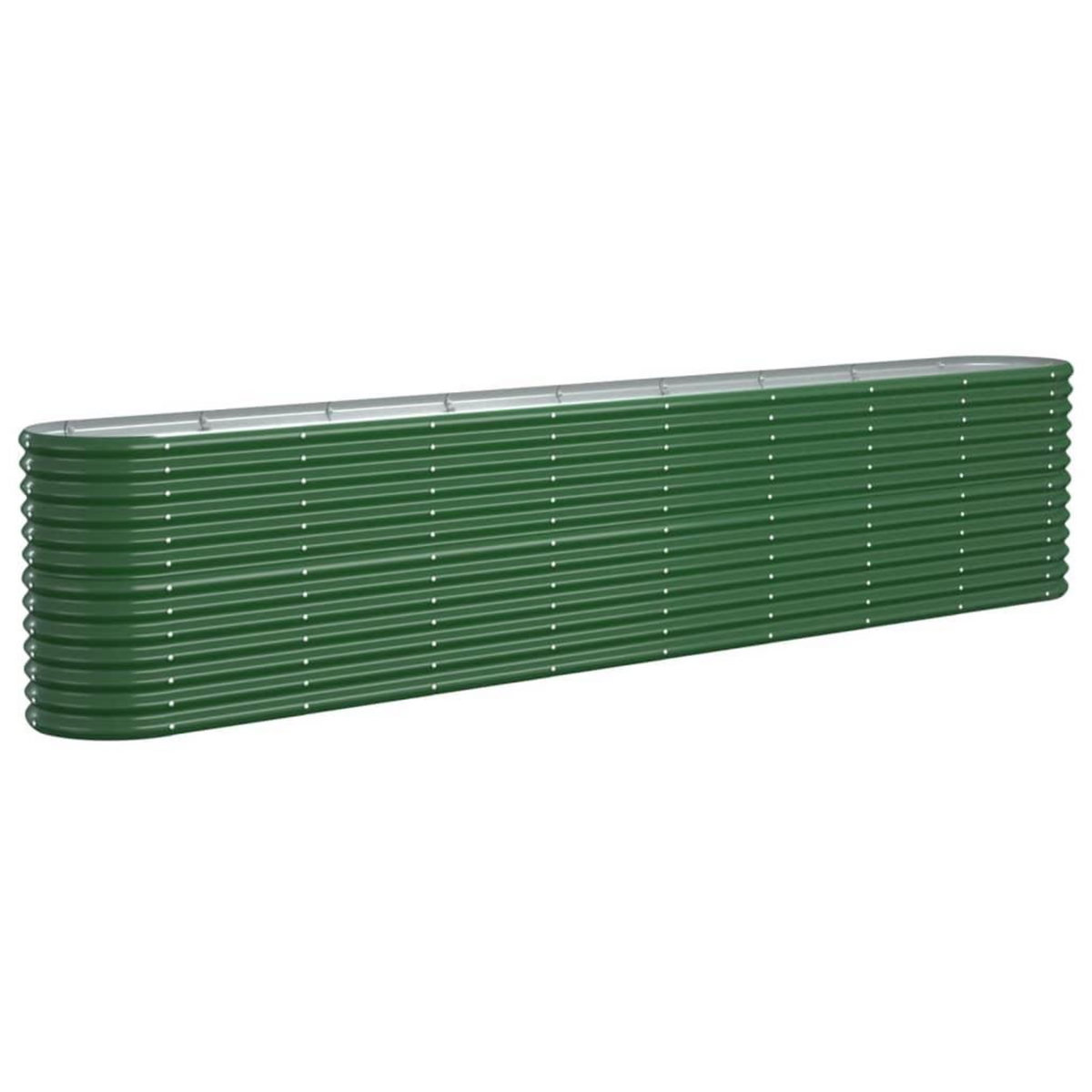 VIDAXL Lit sureleve de jardin Acier enduit de poudre 332x40x68 cm Vert
