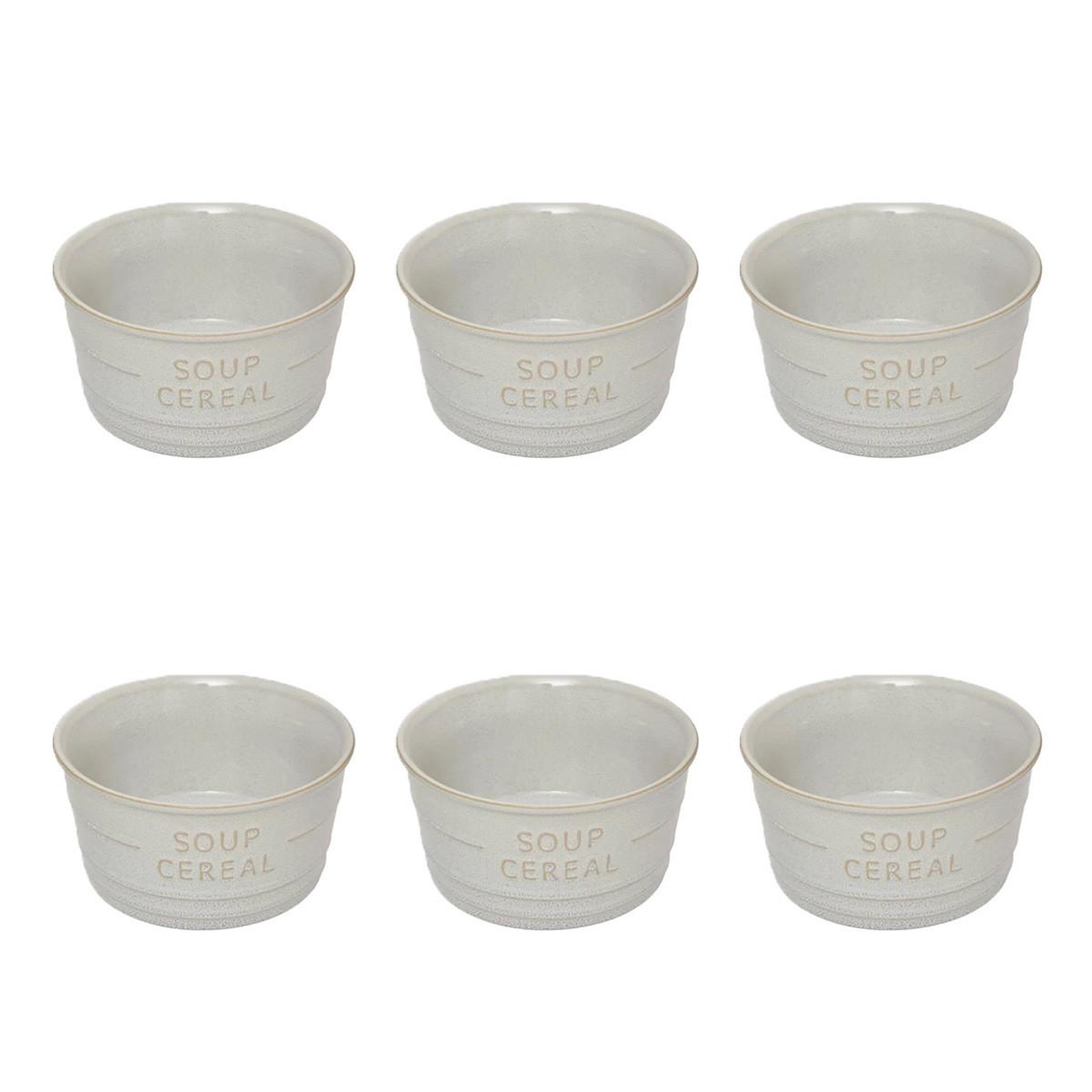 SECRET DE GOURMET Lot de 6 bols en faïence  joel  50cl blanc