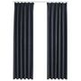 Voir la diapositive 2 : VIDAXL Rideaux occultants avec crochets 2 pcs Anthracite 140x175 cm