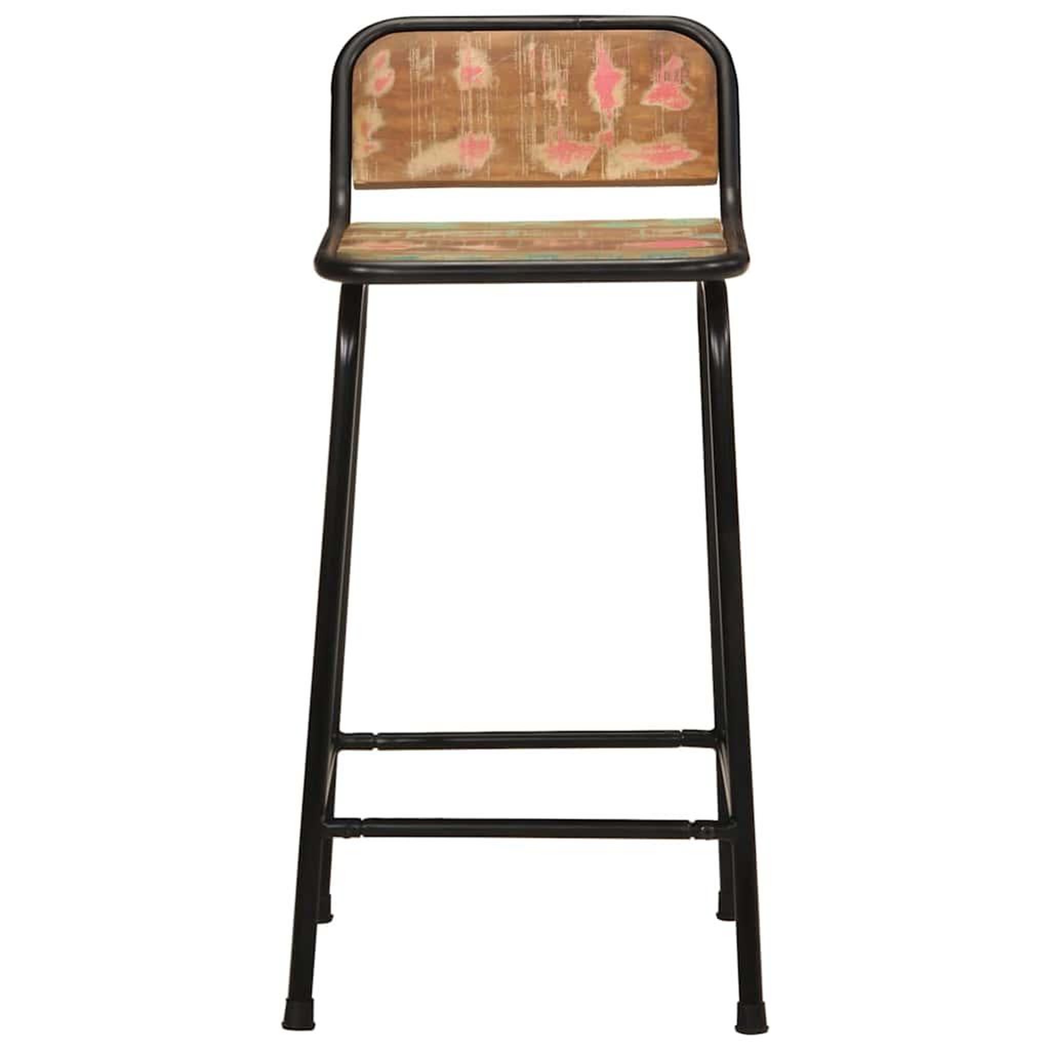Voir la diapositive 2 : VIDAXL Tabourets de bar lot de 4 46x35,5x80cm bois massif recuperation