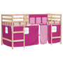 Voir la diapositive 2 : VIDAXL Lit mezzanine enfants avec rideaux sans matelas rose 80x200cm