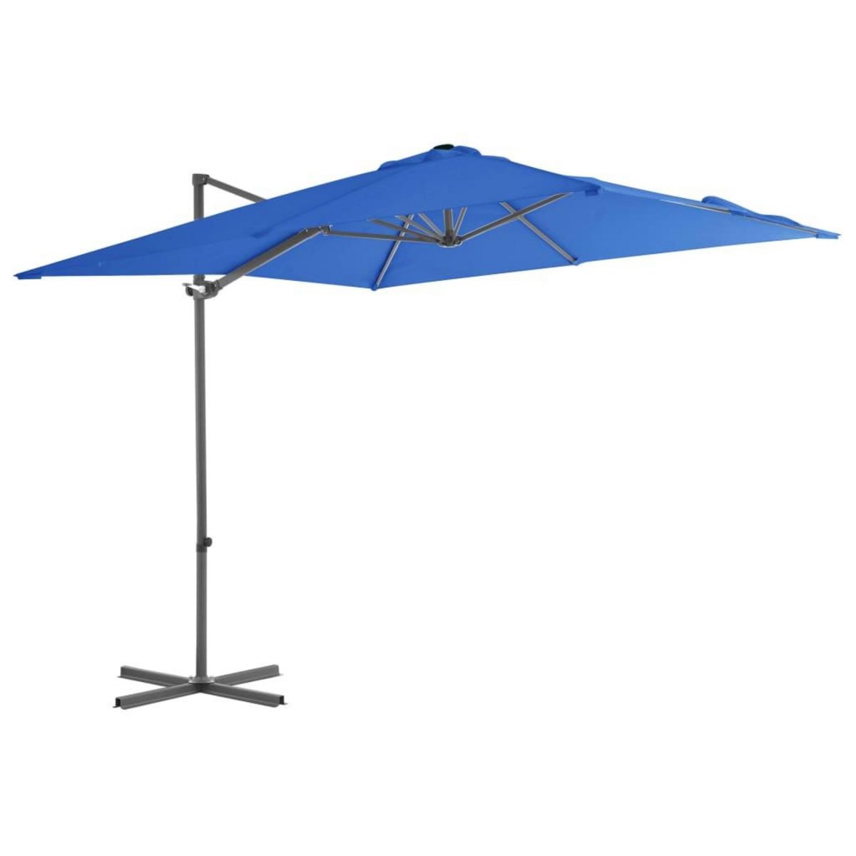 VIDAXL Parasol de jardin en porte-a-faux avec mat en acier bleu azure