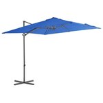 VIDAXL Parasol de jardin en porte-a-faux avec mat en acier bleu azure