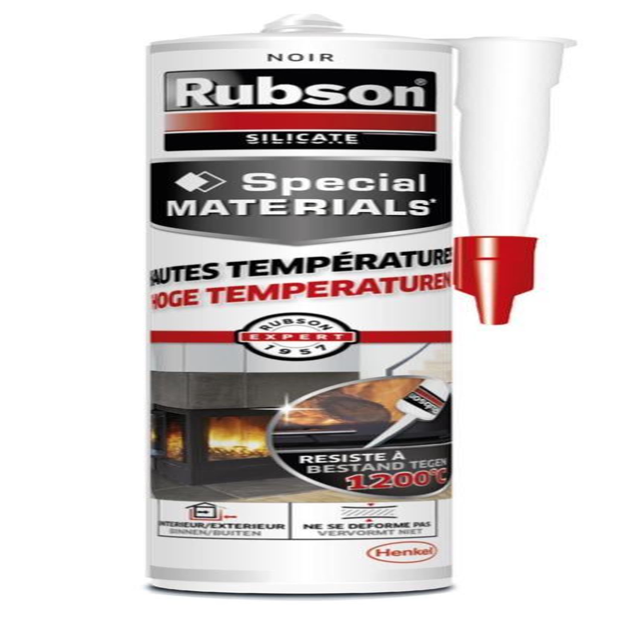 rubson Mastic pour raccordement hautes températures RUBSON noir 280ml