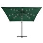 Voir la diapositive 3 : VIDAXL Parasol de jardin en porte-a-faux lumieres LED et mat en acier