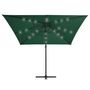 Voir la diapositive 3 : VIDAXL Parasol de jardin en porte-a-faux lumieres LED et mat en acier