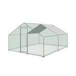 SWEEEK Enclos pour poulailler en acier galvanisé, toit imperméable et anti UV, porte avec loquet. Coloris disponibles : Gris
