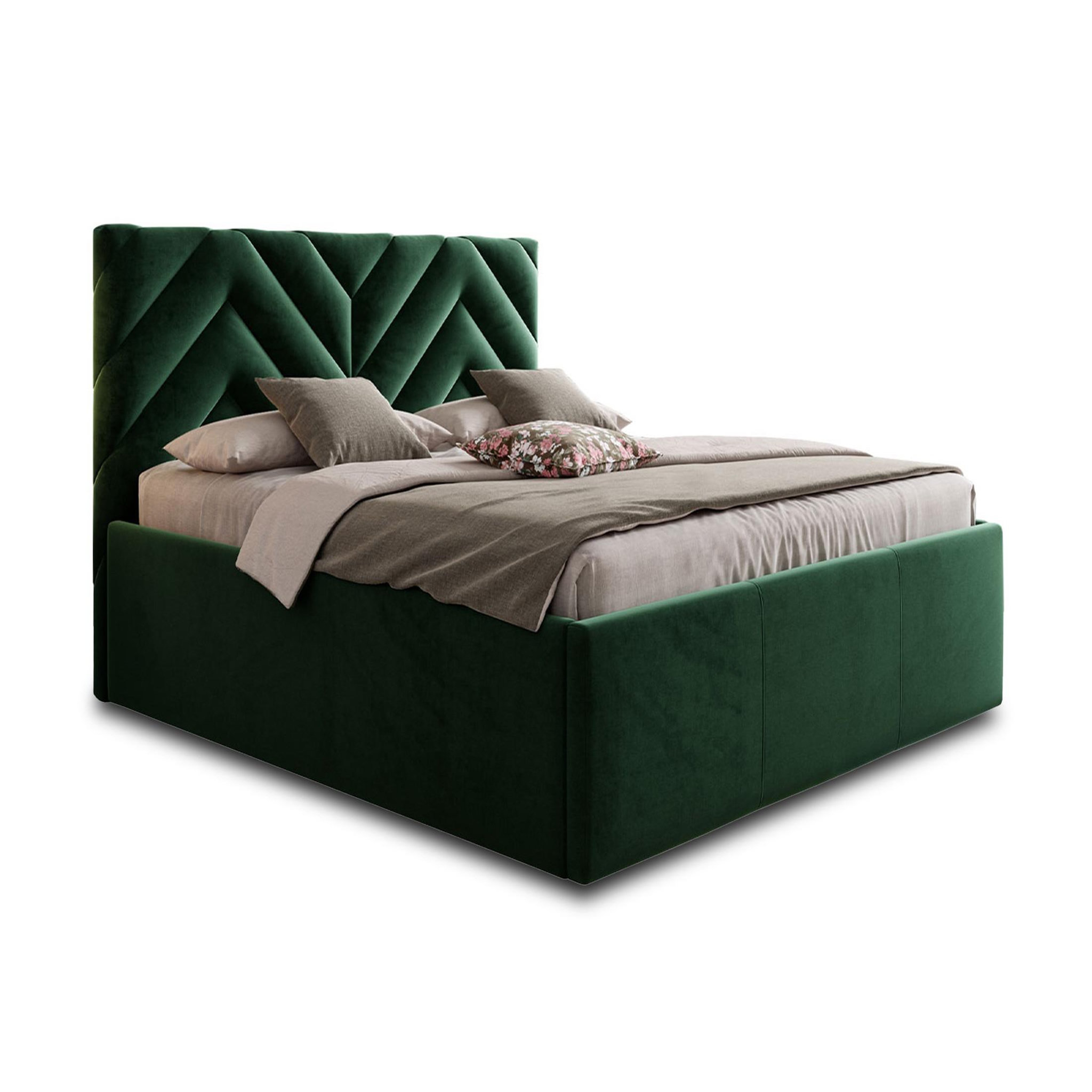 Voir la diapositive 3 : BEST MOBILIER Santiago - lit coffre - 140x200 - sommier inclus - en velours