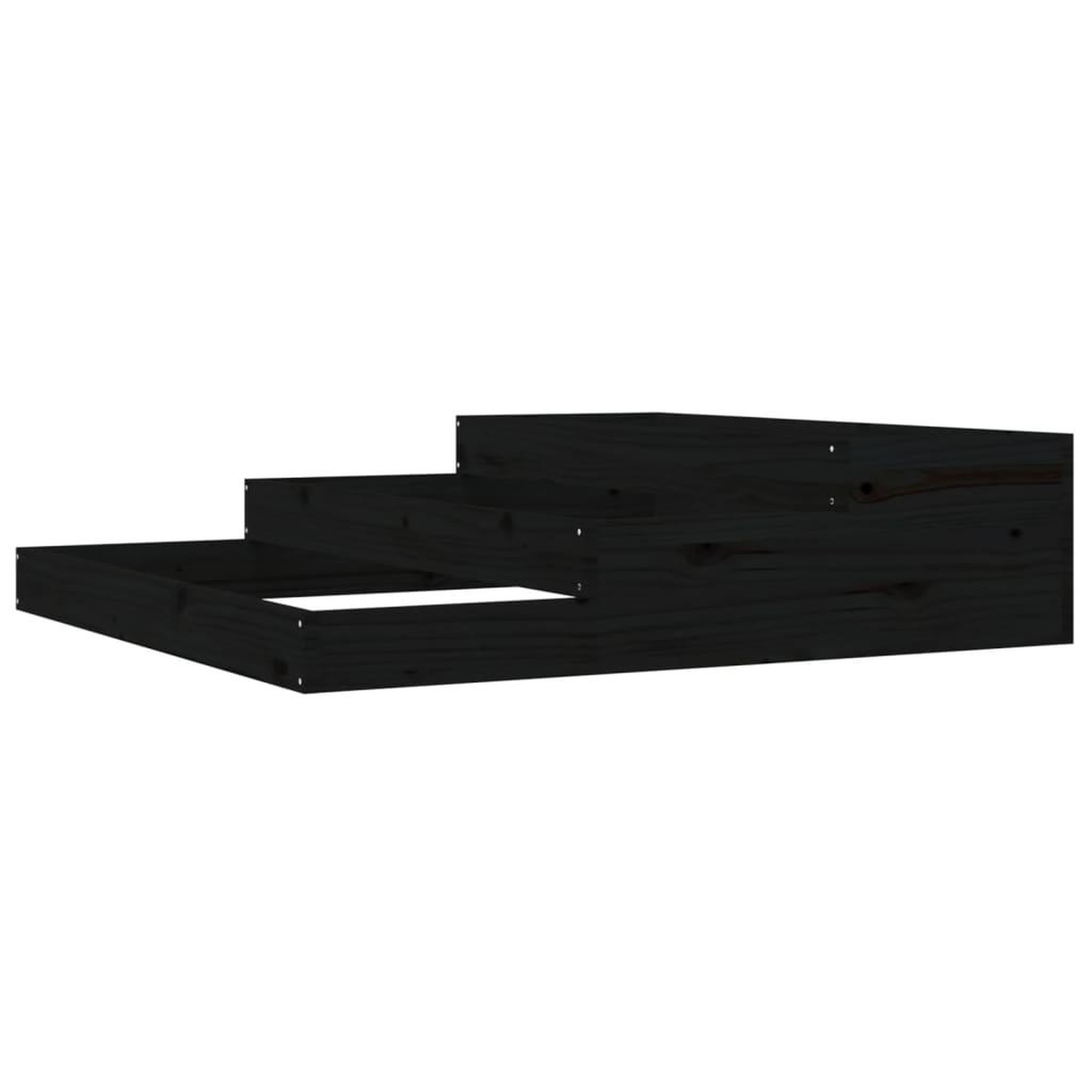 Voir la diapositive 2 : VIDAXL Jardiniere Noir 107x107x27 cm Bois massif de pin