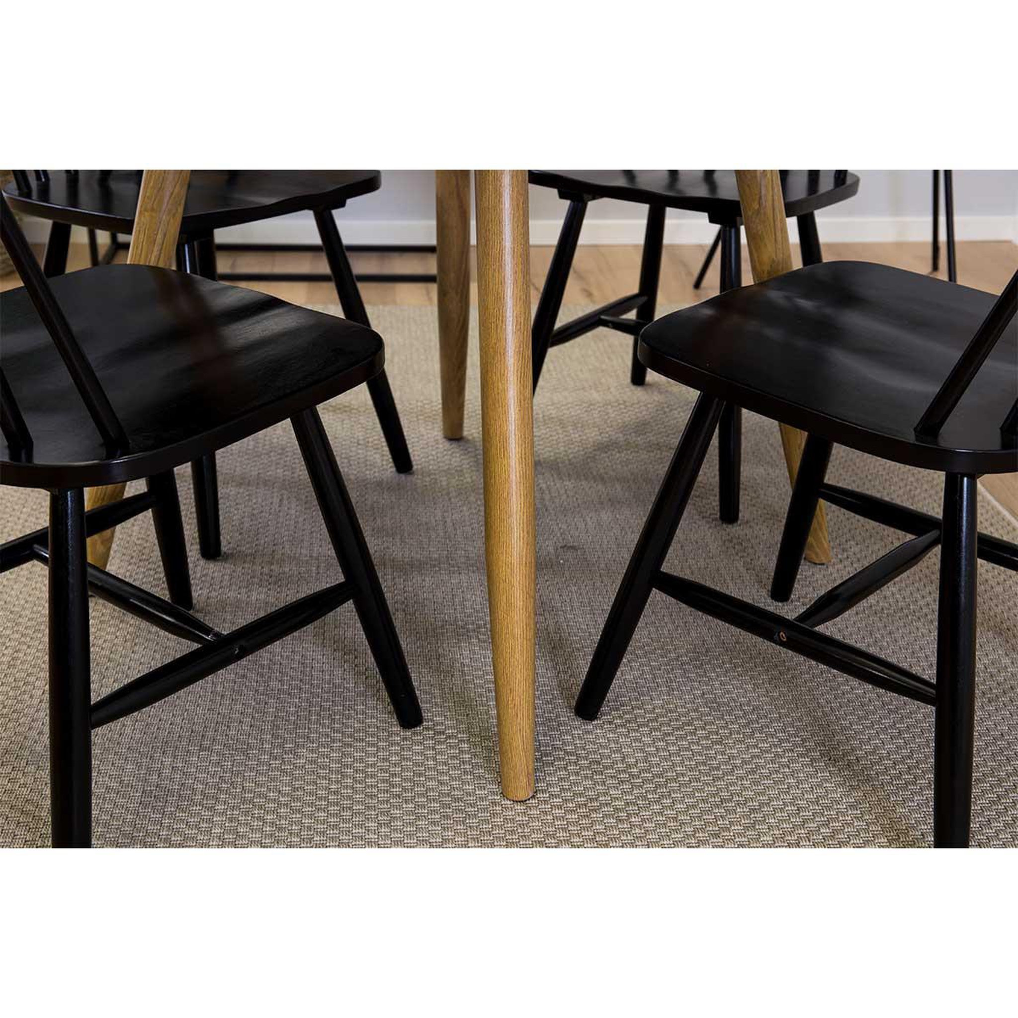 Voir la diapositive 4 : Paris Prix Table à manger ronde  plaza  100cm noir & naturel