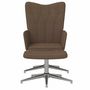 Voir la diapositive 3 : VIDAXL Chaise de relaxation avec tabouret Marron Tissu
