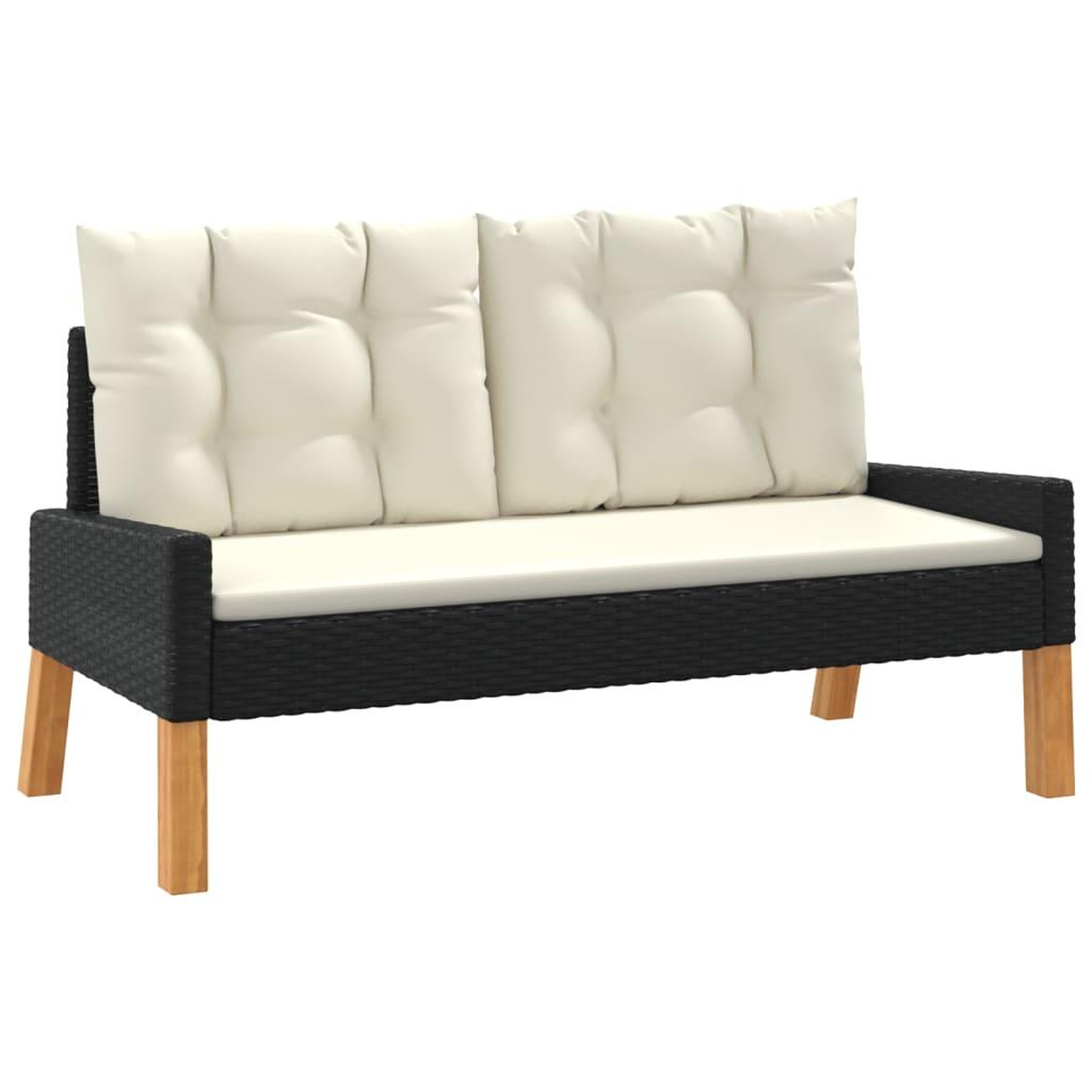 Voir la diapositive 3 : VIDAXL Salon de jardin 4 pcs et coussins resine tressee et bois massif