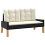 Voir la diapositive 3 : VIDAXL Salon de jardin 4 pcs et coussins Resine tressee et bois massif