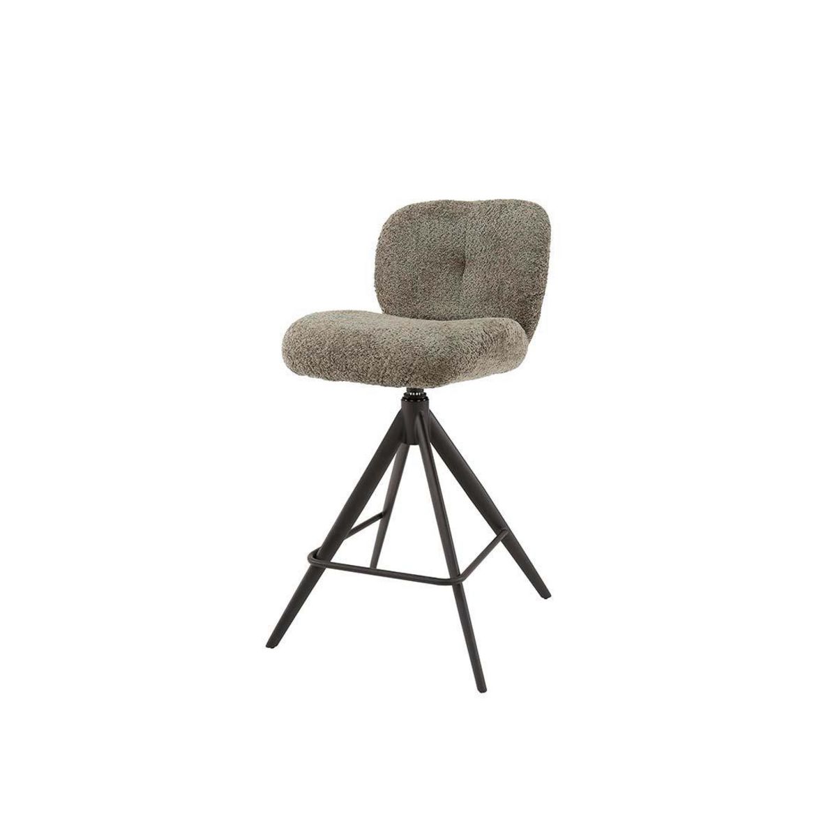 LISA DESIGN Arani - lot de 2 tabourets de bar pivotants - en tissu bouclette taupe
