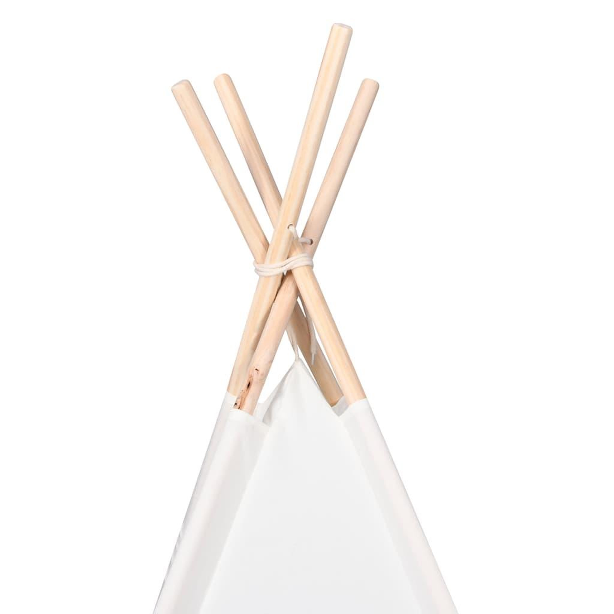 Voir la diapositive 5 : VIDAXL Tente tipi d'enfants avec sac Peau de peche Blanc 120x120x150cm