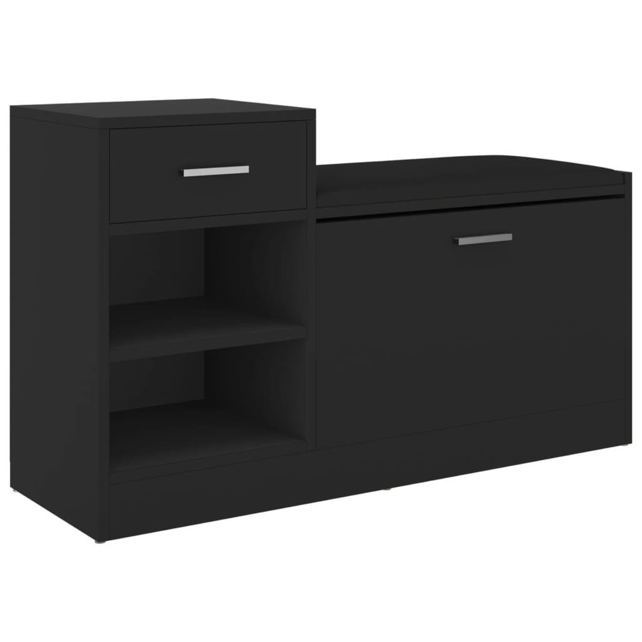Voir la diapositive 2 : VIDAXL Banc a chaussures Noir 94,5x31x57 cm Agglomere