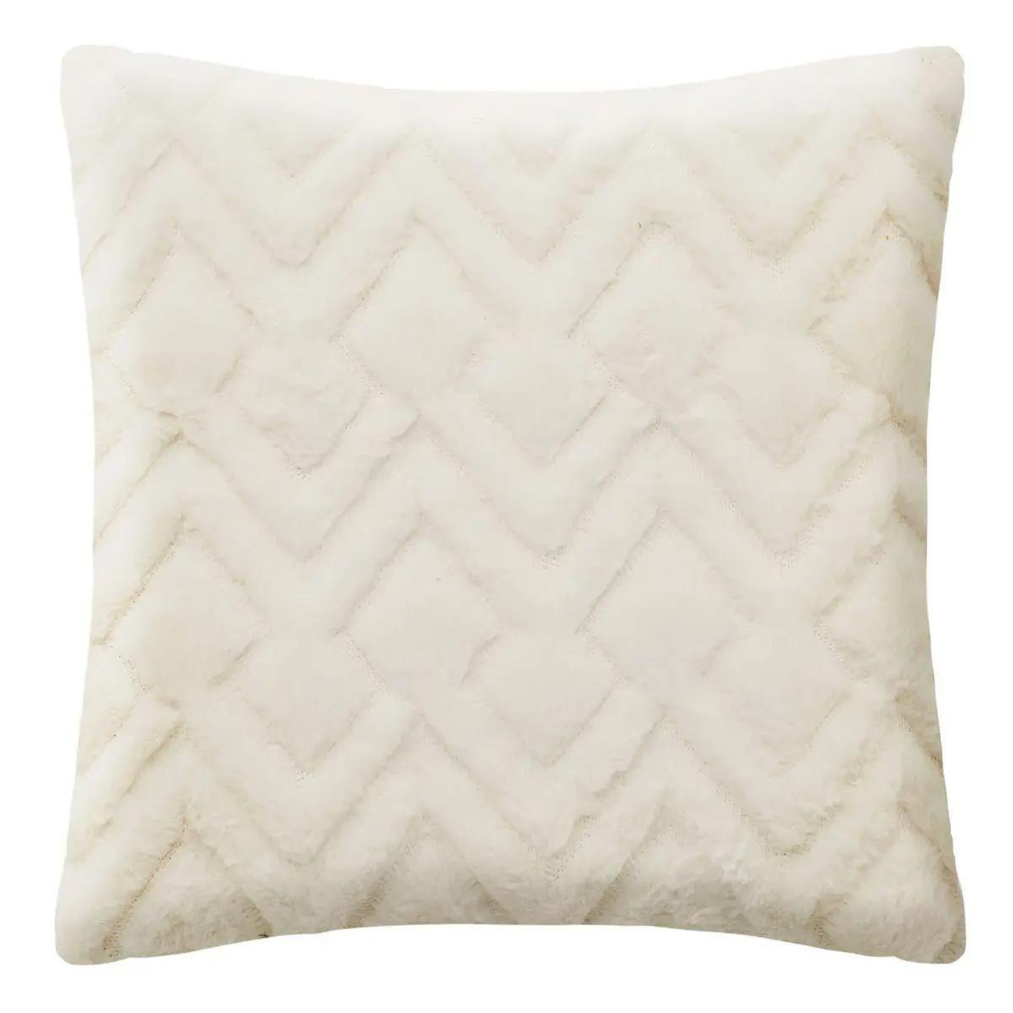 ATMOSPHERA Coussin imitation fourrure  mara  45x45cm blanc