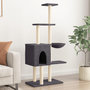 Voir la diapositive 1 : VIDAXL Arbre a chat avec griffoirs en sisal Gris fonce 145 cm