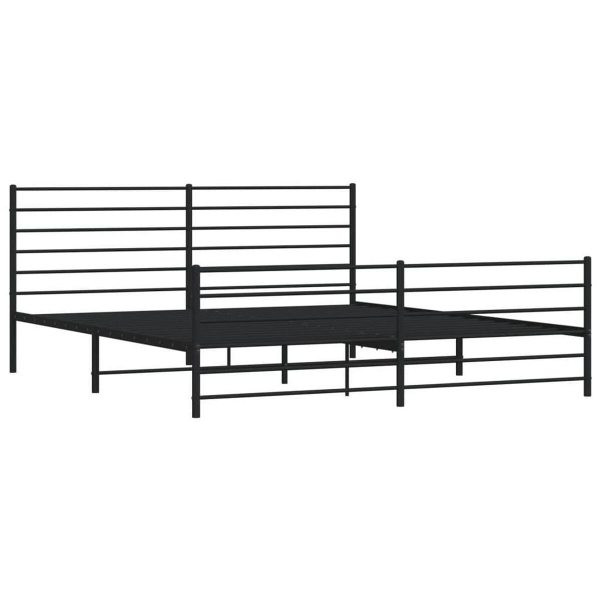 VIDAXL Cadre de lit metal sans matelas avec pied de lit noir 200x200cm