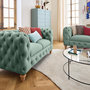 Voir la diapositive 3 : LISA DESIGN Walter - canapé 2 places chesterfield en velours - pieds bois