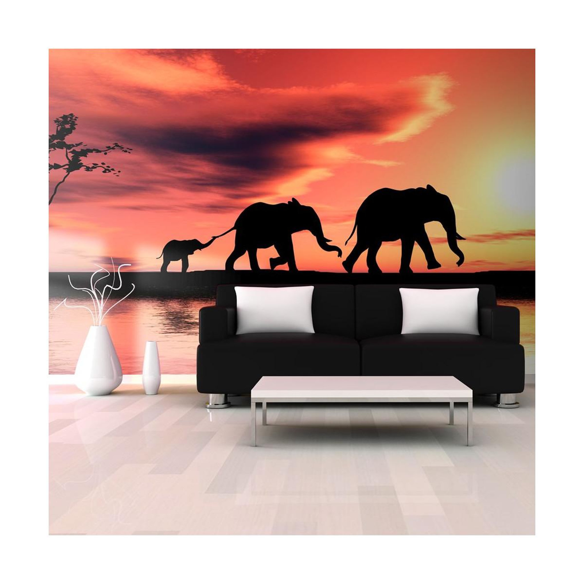 Paris Prix Papier peint xxl  eléphants : famille  270x550cm