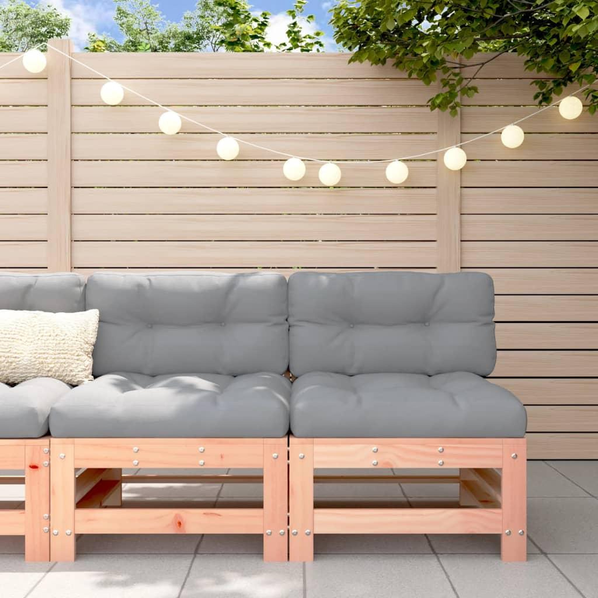 VIDAXL Canapes centraux de jardin 2 pcs bois massif douglas