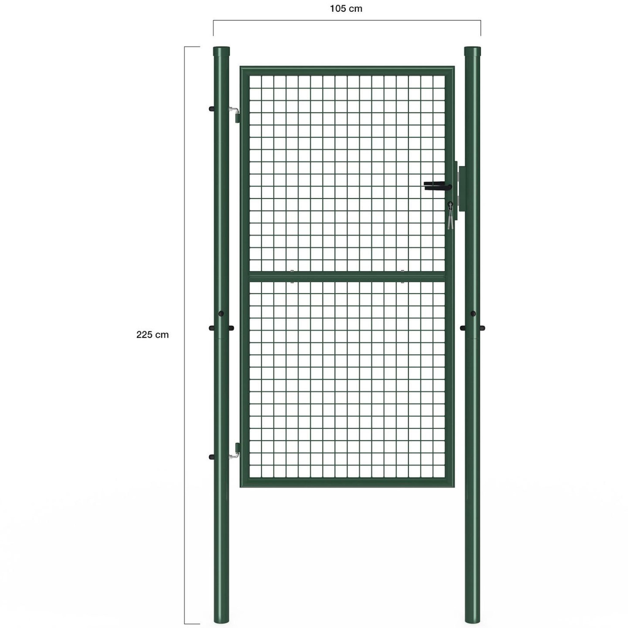 Voir la diapositive 4 : ID MARKET Portillon de jardin 105 x 175 cm en acier avec serrure et poignée vert